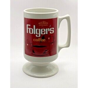 Vintage Buntingware Folgers Mountain Grown Coffee Cup Mug Used